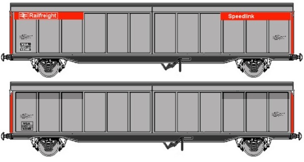 VGA vans in 'Railfreight' era  liveries