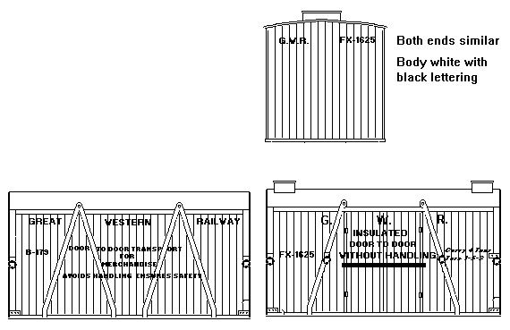 liveries used on GWR closed or van type containers