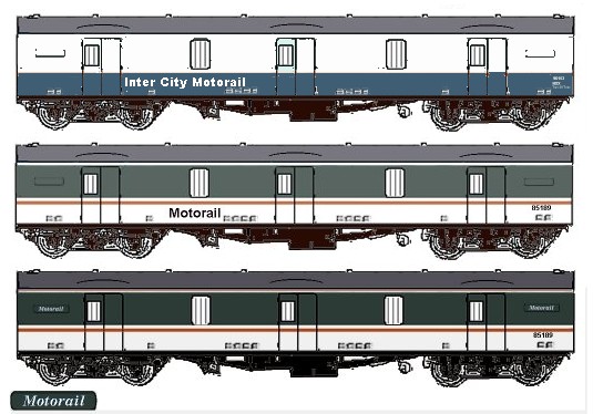 GUV vans in Motorail livery