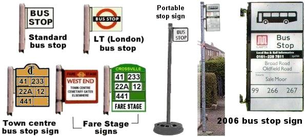 Bus stop signs