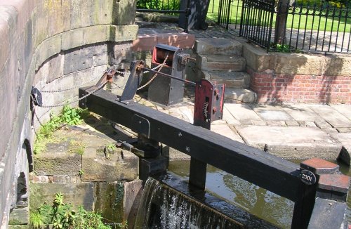 Photo of a lock on the Rochdale canal in 2007