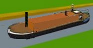 Sketch of a narrow canal steam tug boat