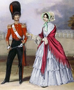 Sketch of a Lady and Coldstream Guards Officer