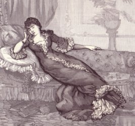 Sketch of a woman in an empire line dress