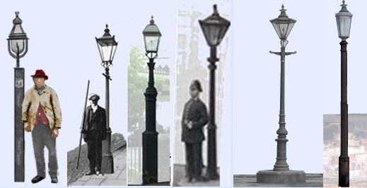 Gas lamp types from photographs