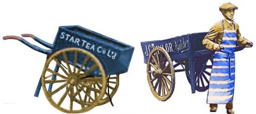 Typical hand carts used for local deliveries