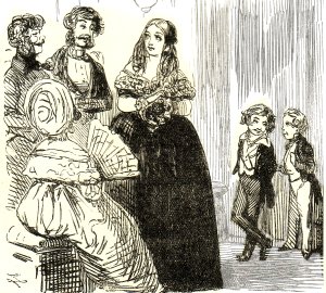 Sketch of typical middle class clothing for the 1880s