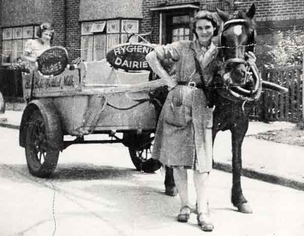 Photo of a typical milk float in the 1940s