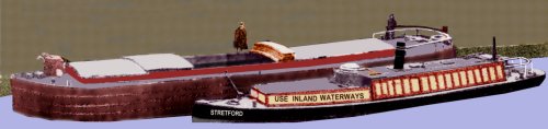 Sketch of a Manchester Ship Canal Steam Tug and Barge