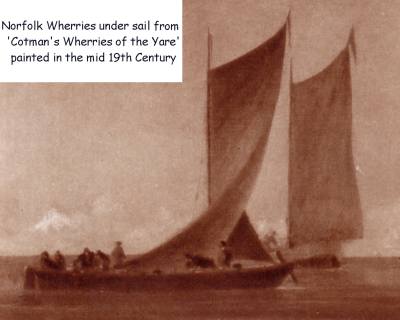 Painting of a Wherry under sail