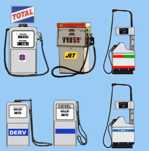 Sketch of post 1970 electric petrol pumps
