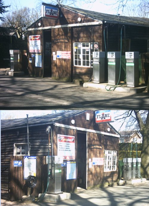 Photos of a small Independent petrol station in 2007