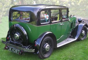 Photo of 1930 Morris 6 with rear mounted spare wheel
