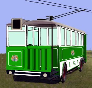 1920s single deck trolley bus