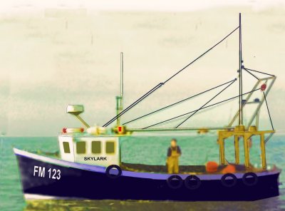 Sketch of a small coastal fishing boat