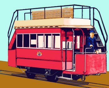 Sketch of an early blackpool tram