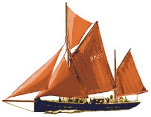 Sketch of a Brixham sailing trawler