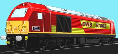 Sketch of a Class 67 loco