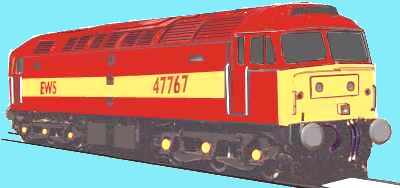Sketch of an EWS liveried class 47 locomotive