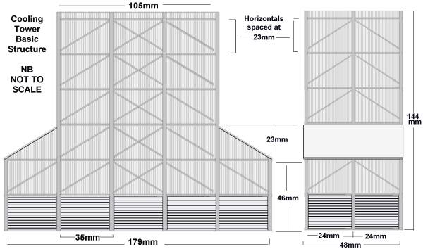 Basic dimensions for small wooden cooling tower