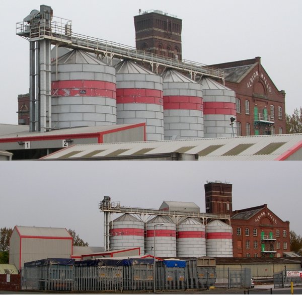 photo showing modern (2007)flour silos