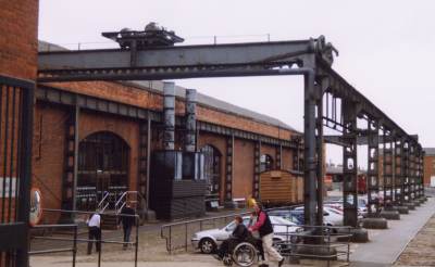 Photo of a Large gantry crane in a factory yard