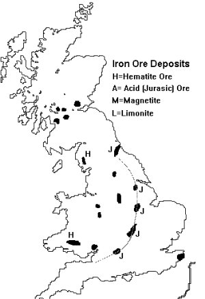 Sketch showing British Iron Deposits