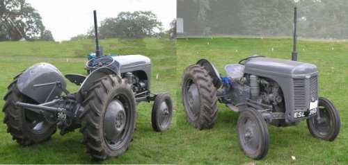Photo of a Ferguson tractor with its three-point linkage from about 1950