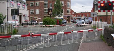 Photo of double barrier crossing with 'skirt'