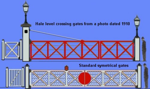Level crossing gates, Hale in 1910 and standard BR types