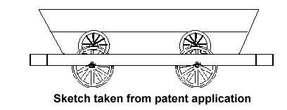 Rough sketch of frictionless wagon design taken from the patent application