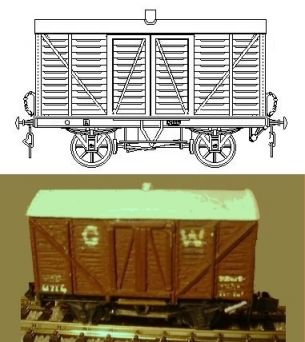 Sketch showing an early GWR fruit van