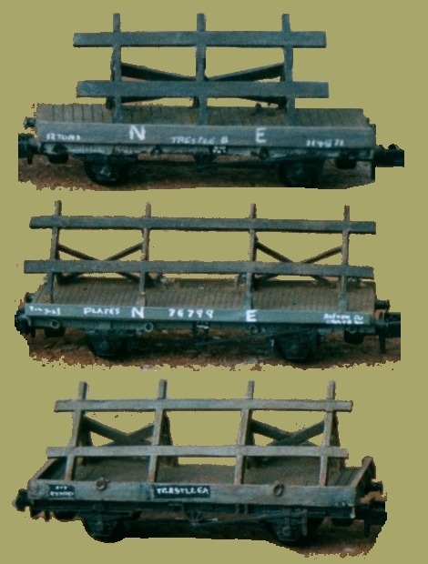 NER three legged trestle wagon model