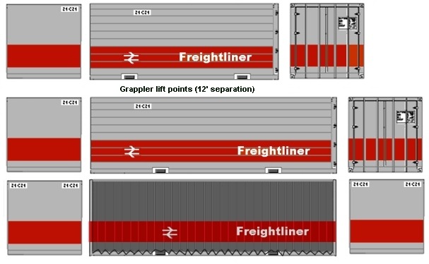 Freightliner 20 and 27 foot containers