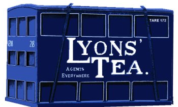 Sketch showing Lyons Tea outside-framed closed container