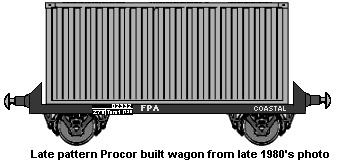 Drop-centre coal container wagon