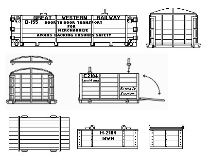 GWR open container types showing markings
