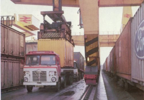 Photo of a Freightliner terminal in the later 1970s from BR publicity material