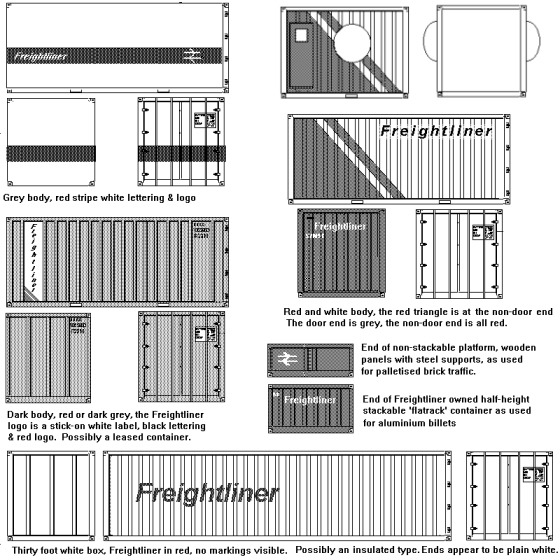 Selection of freightliner container liveries