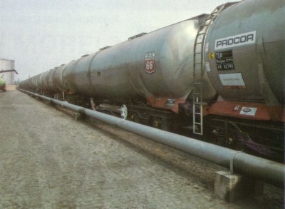 Photo showing arrangement of discharge pipes in a modern (class A) oil terminal