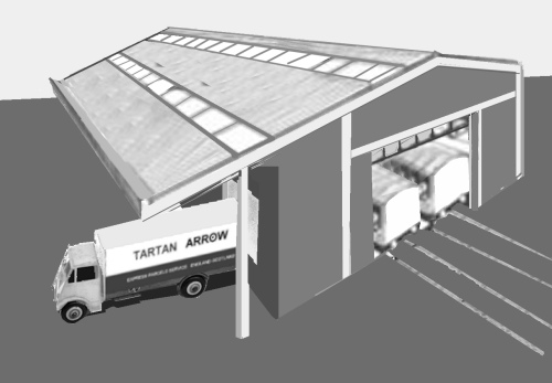 Sketch of a Tartan Express terminal for van traffic