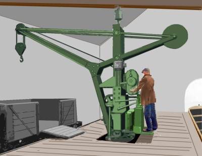 Sketch of a typical crane inside a shed