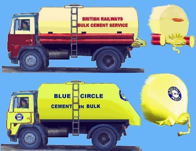Sketch of BR Bulk Cement Lorry and later Blue Circle type