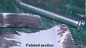 Photo showing sample of painted 3inch pitch corrugated iron sheet