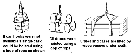 Lifting barrels and drums with rope