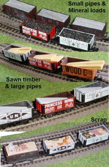 0252 Wagon load of 4 stacks of cut logs OO Model railway 
